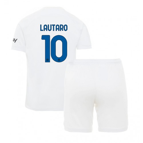 Dětský Fotbalový dres Inter Milan Lautaro Martinez #10 2023-24 Venkovní Krátký Rukáv (+ trenýrky)
